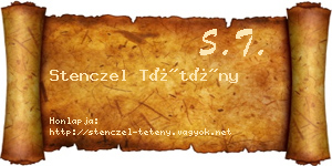 Stenczel Tétény névjegykártya